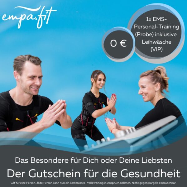 empa.fit, empafit, Persönliches Training, EMS, EMP, Beckenbodentraining, Rückentraining, Fitness, Fitnessstudio, Personal Training, Gutschein, Geschenk, Gesundheitsgutschein, Besonders, Weihnachten